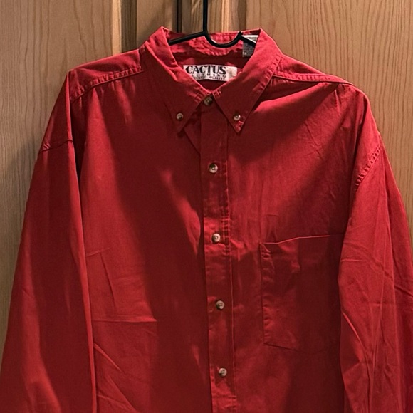 Cactus Clothing Men’s Red Button Down Shirt Size Large - Picture 4 of 6